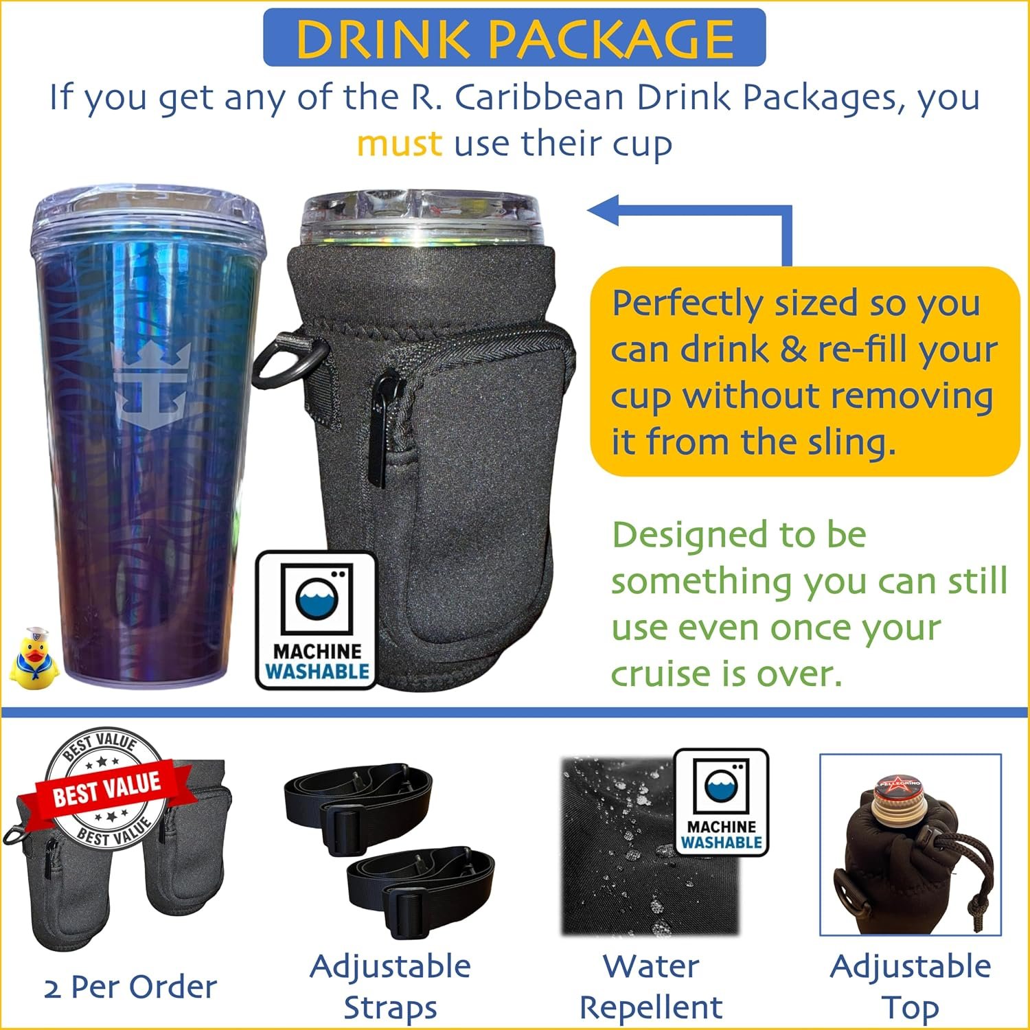 Cruise Ship Essentials Cup Sling Cruise Essentials 2026. Caribbean Cruise Must H... 3 Cruise Ship Essentials Cup Sling Cruise Essentials 2026. Caribbean Cruise Must H... - Image 3
