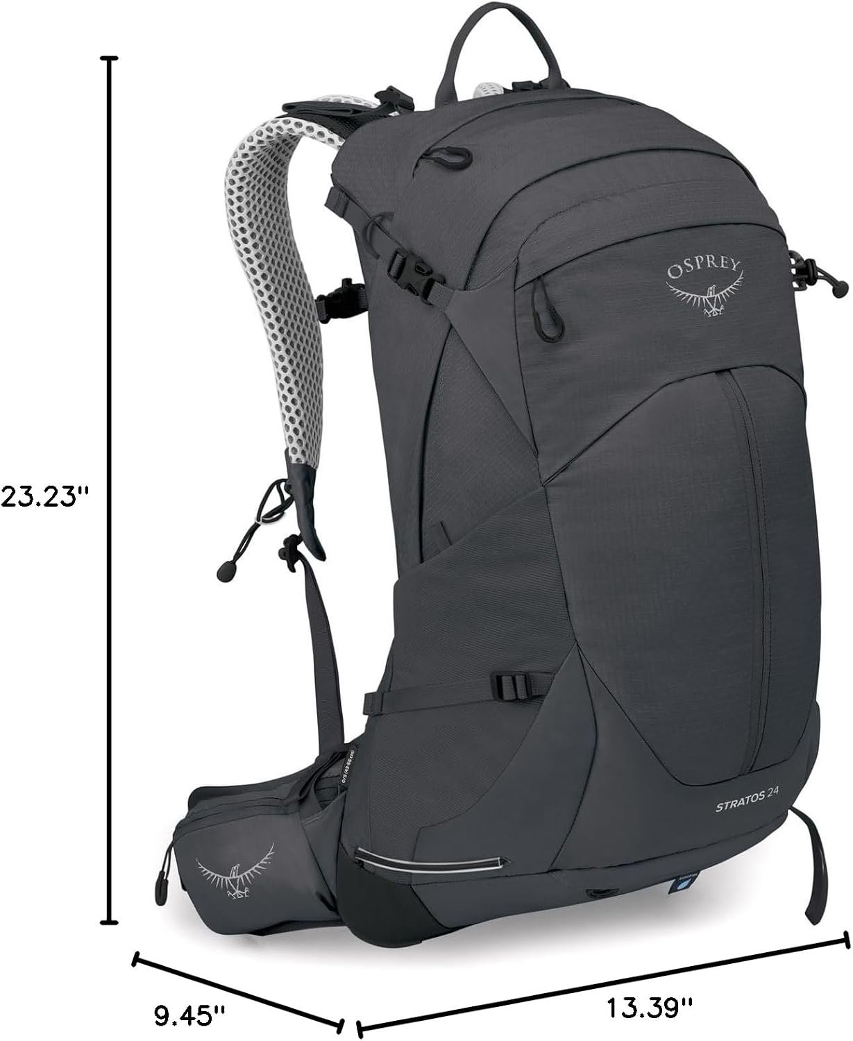 Osprey Stratos 24L Men's Hiking Backpack, Tunnel Vision Grey 12 Osprey Stratos 24L Men's Hiking Backpack, Tunnel Vision Grey - Image 12