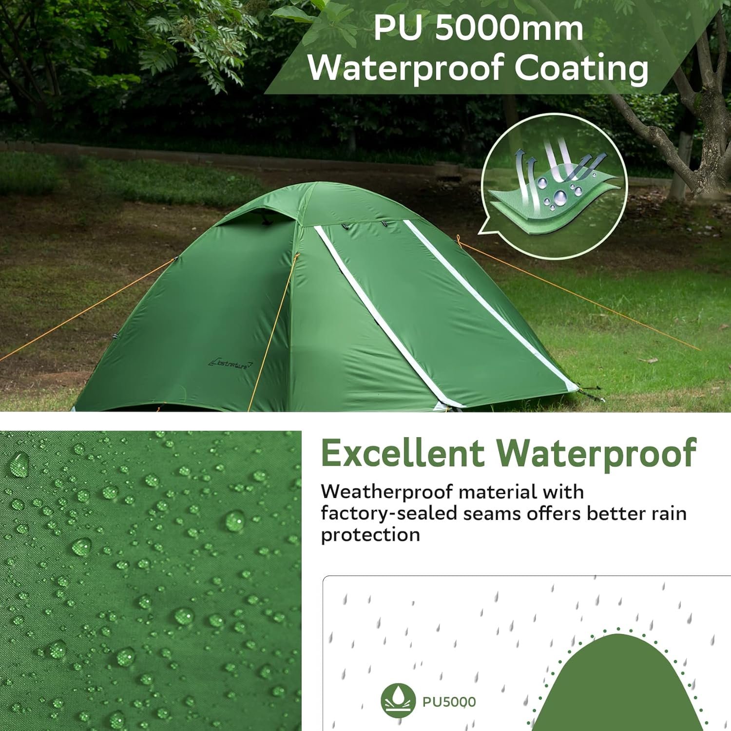 Clostnature 1/1.5/2/3/4/6 Person Lightweight Backpacking Tent, Camping Tent 3 Clostnature 1/1.5/2/3/4/6 Person Lightweight Backpacking Tent, Camping Tent - Image 3