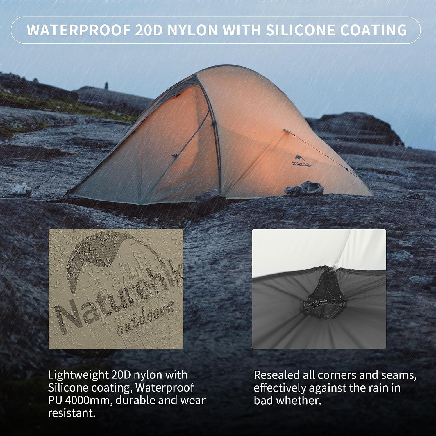 Naturehike Cloud Up 1 Person Tent, Lightweight Backpacking Tents for One Man, Wa... 8 Naturehike Cloud Up 1 Person Tent, Lightweight Backpacking Tents for One Man, Wa... - Image 8