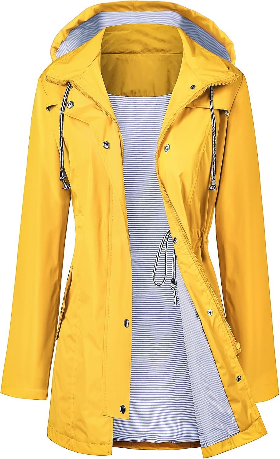 LOMON Raincoat Women Waterproof Long Hooded Trench Coats Lined Windbreaker Trave... 2 LOMON Raincoat Women Waterproof Long Hooded Trench Coats Lined Windbreaker Trave... - Image 2
