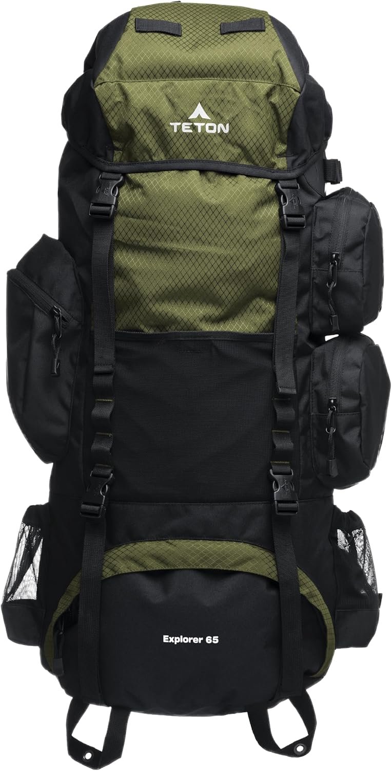 Teton 65L Explorer Internal Frame Backpack for Hiking, Camping, Backpacking, Rai... 2 Teton 65L Explorer Internal Frame Backpack for Hiking, Camping, Backpacking, Rai... - Image 2