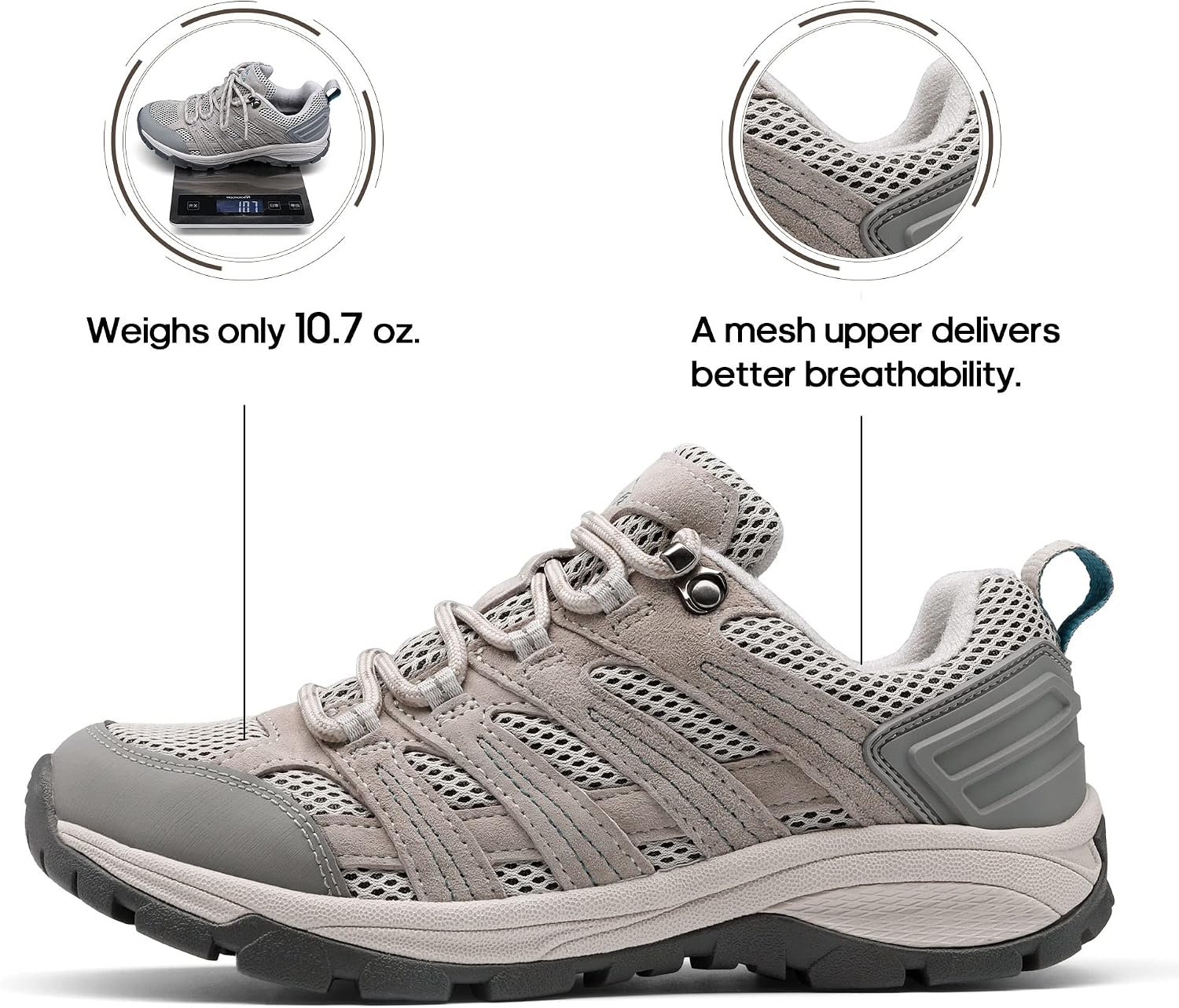 NORTIV 8 Women's Lightweight Hiking Shoes 4 NORTIV 8 Women's Lightweight Hiking Shoes - Image 4