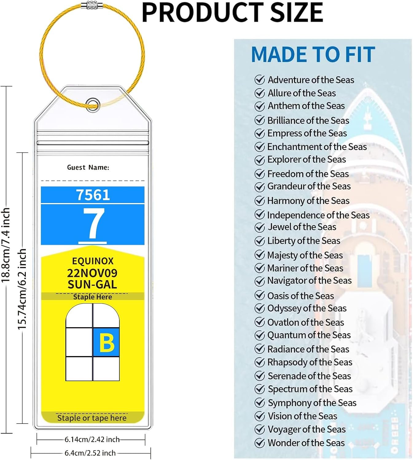 4 Royal Caribbean & Celebrity Cruise Luggage Tag Holders with 2 Cruise Lanyards,... 3 4 Royal Caribbean & Celebrity Cruise Luggage Tag Holders with 2 Cruise Lanyards,... - Image 3