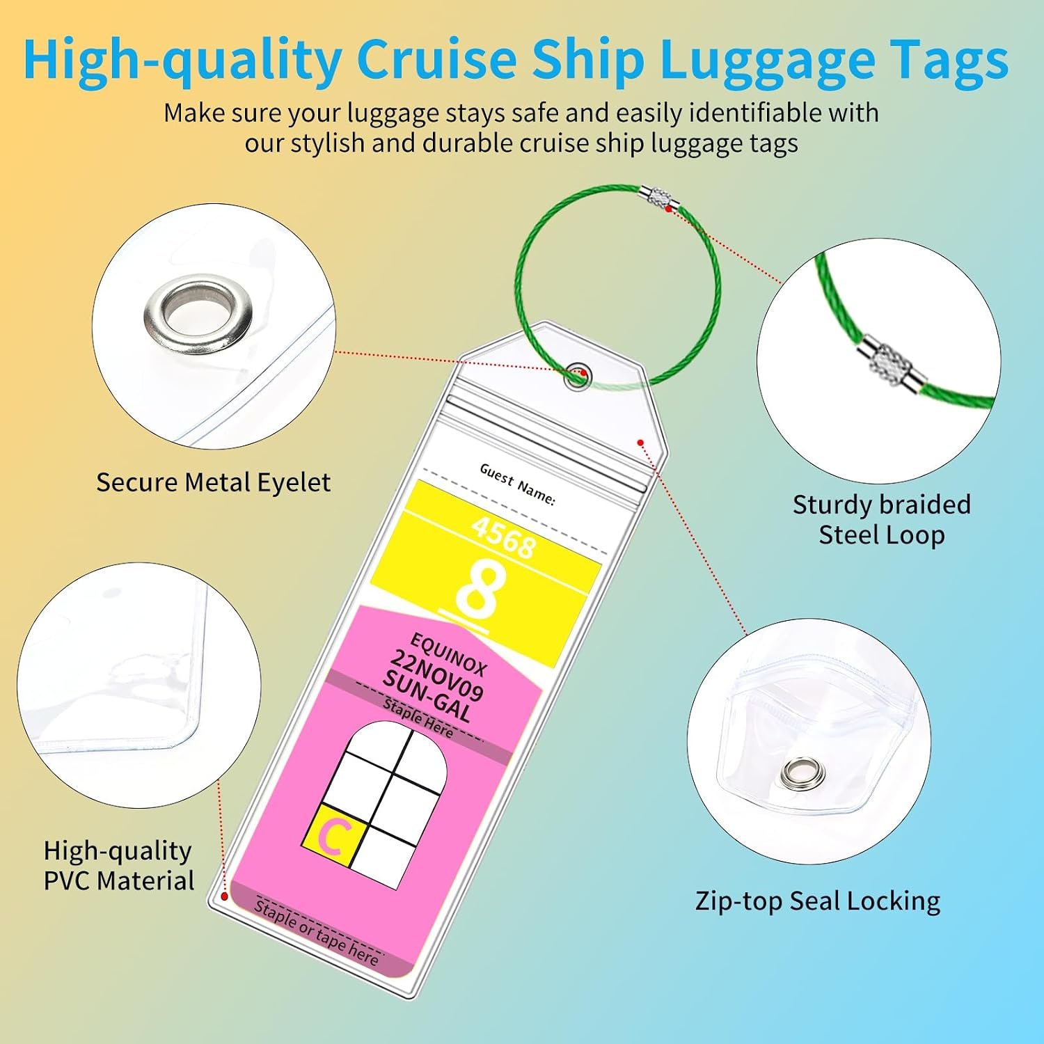 4 Royal Caribbean & Celebrity Cruise Luggage Tag Holders with 2 Cruise Lanyards,... 6 4 Royal Caribbean & Celebrity Cruise Luggage Tag Holders with 2 Cruise Lanyards,... - Image 6