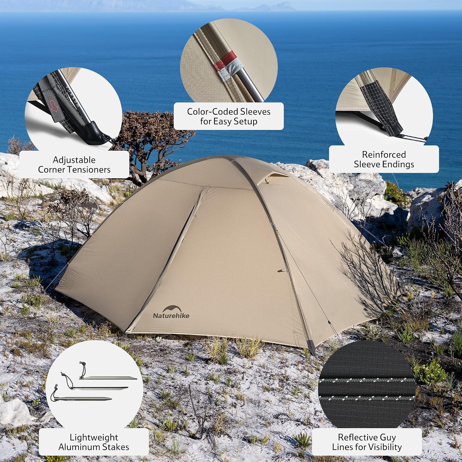 Naturehike Giling 1/2 Person Backpacking Tent 4 Season Lightweight Tent for Hiki... 7 Naturehike Giling 1/2 Person Backpacking Tent 4 Season Lightweight Tent for Hiki... - Image 7