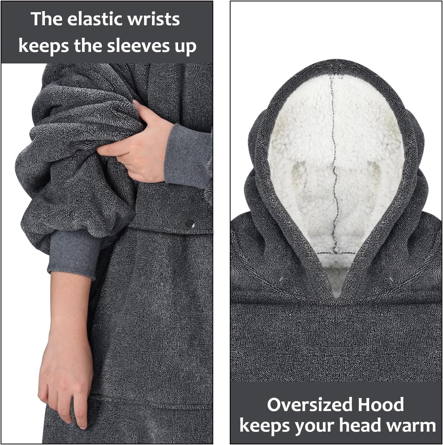 Solaris Oversized Wearable Blanket Hoodie with Large Pocket, Warm Super Soft Coz... 5 Solaris Oversized Wearable Blanket Hoodie with Large Pocket, Warm Super Soft Coz... - Image 5