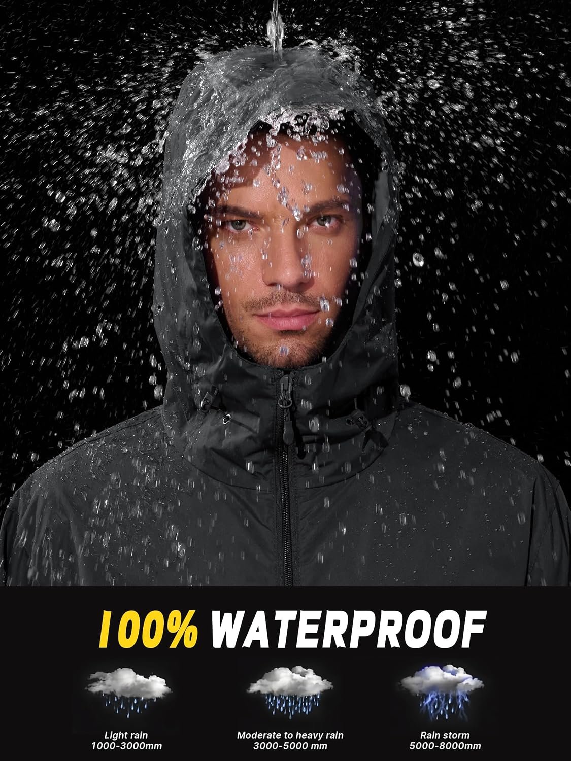 Mens Pullover Rain Jacket Waterproof Raincoat 5 Mens Pullover Rain Jacket Waterproof Raincoat - Image 5