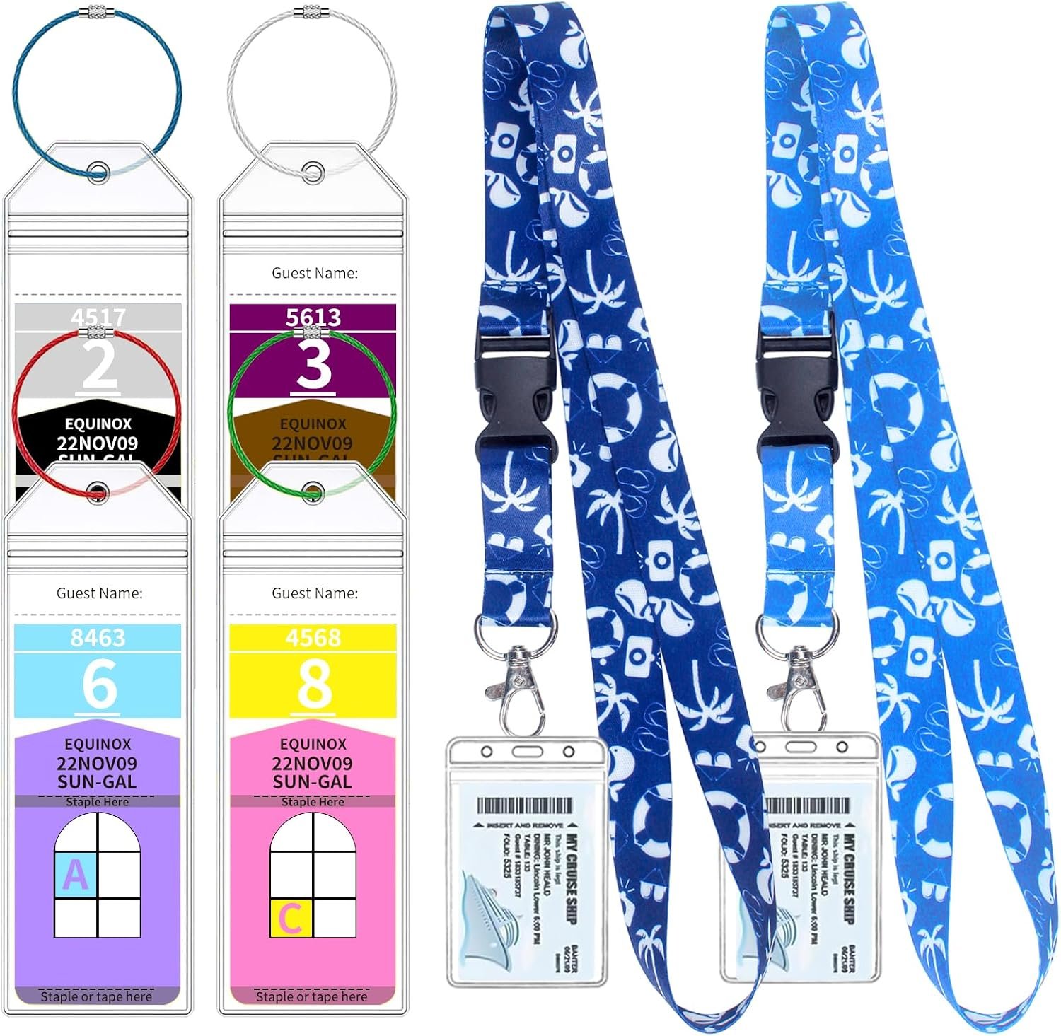 4 Royal Caribbean & Celebrity Cruise Luggage Tag Holders with 2 Cruise Lanyards,... 2 4 Royal Caribbean & Celebrity Cruise Luggage Tag Holders with 2 Cruise Lanyards,... - Image 2