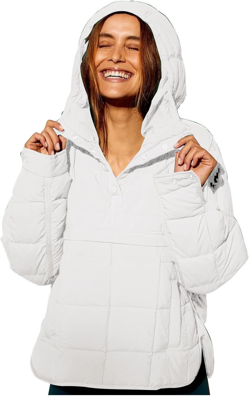 Puffer Pullover Jacket Womens Quilted Lightweight Jacket Dolman Hoodies Padded C... 2 Puffer Pullover Jacket Womens Quilted Lightweight Jacket Dolman Hoodies Padded C... - Image 2