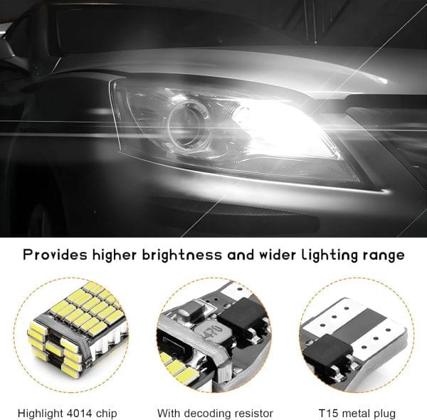 4 PCS LED Reverse Lights, 4014 45SMD 6500K 800LM High Bright Brake Light Turn Si... - Image 4
